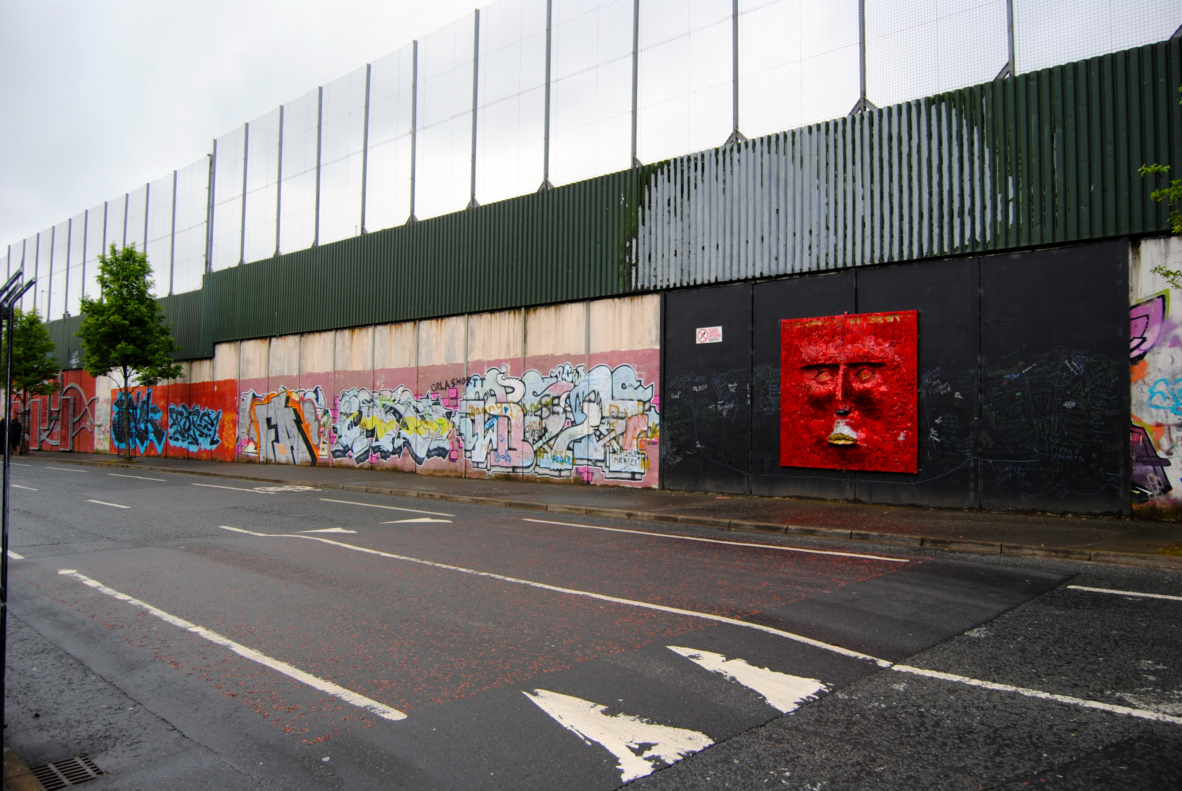 Peace Wall on the Protestant side of West Belfast