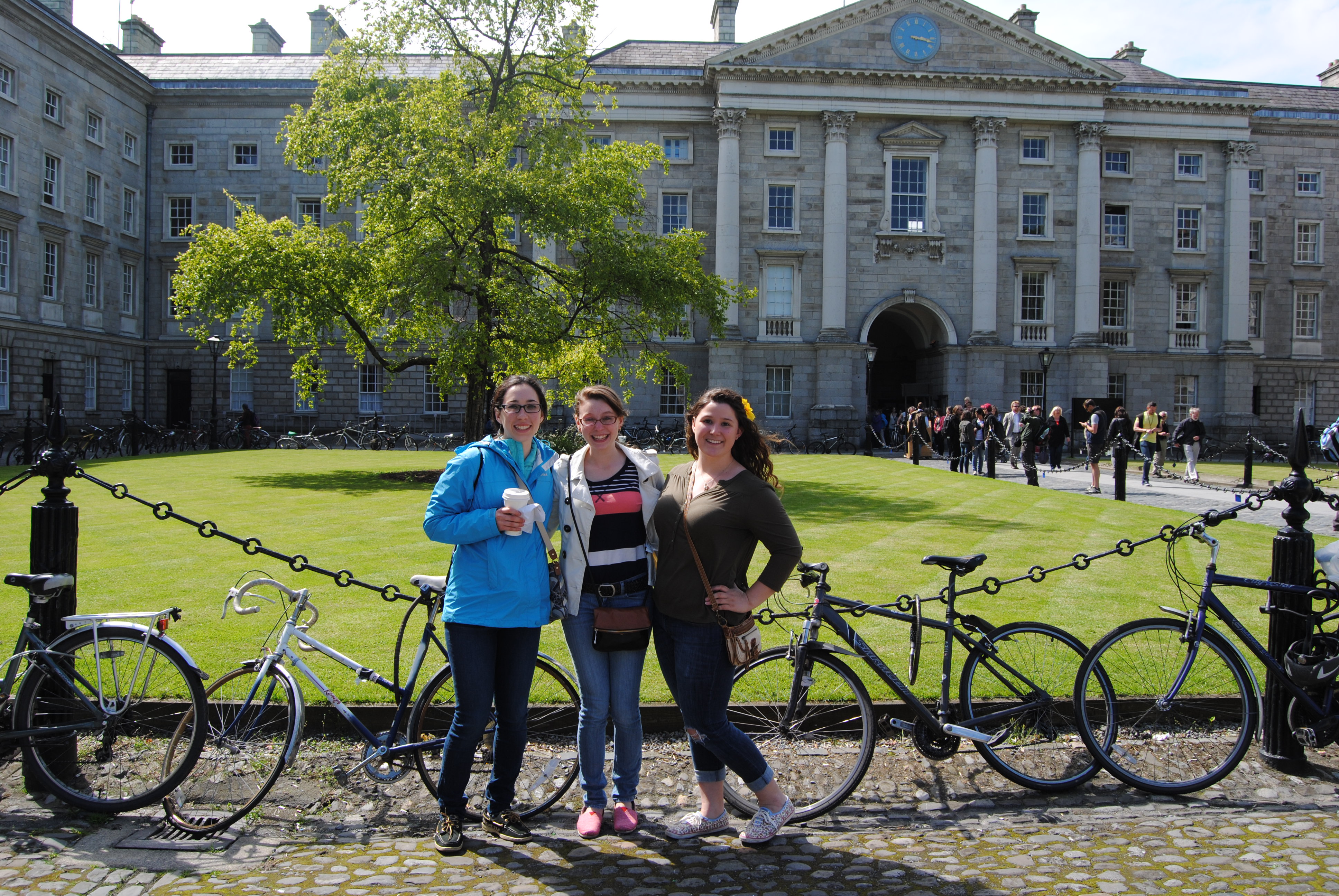 Allie, Sarah and I inside of the Trinity College main campus.